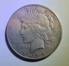 1934-S Peace Silver Dollar VF  Details Better Date San Francisco Mint