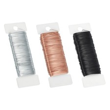 115Yard Floral Wire Flexible Paddle Wire 3Roll 24 Gauge Florist Wire 3 Color