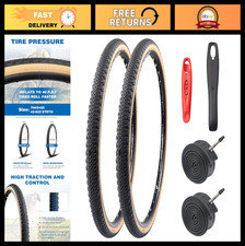 700C Gravel Road Bike Tire 700x42C with Inner Tubes 45mm Presta Valve - 1/2 Pa