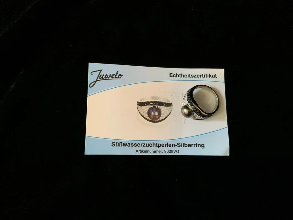 Perlen Ring aus Sterlingsilber mit Saphiren - Bild 3 von 4