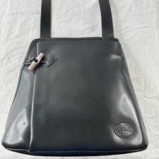 Vintage Longchamp Bag Black Leather Crossbody...