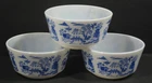 3 VTG Hazel-Atlas Blue~White Glass Cereal~Soup~Chili Bowls Blue Willow Asian 5"