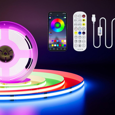 5V USB COB RGB LED Strip Light 9.84Ft/3M Color Changing Light Strips,Tv Backligh