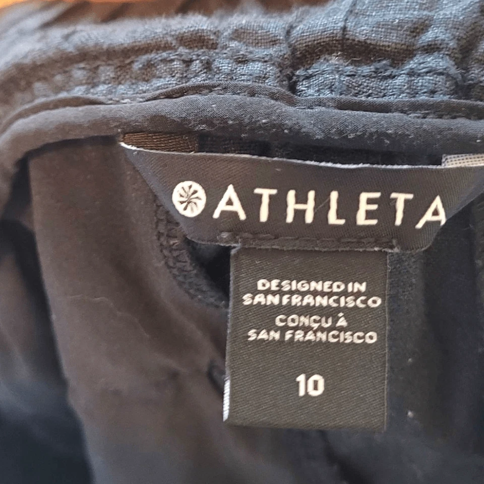 Pantalones Cortos Para Mujer Athleta Negro Cabo Lino 4" Talla 10 Foto 3 de 4