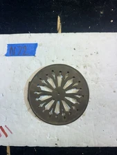 (N72) Antique French Mantel Clock Pierced Brass Back Door 4.25"