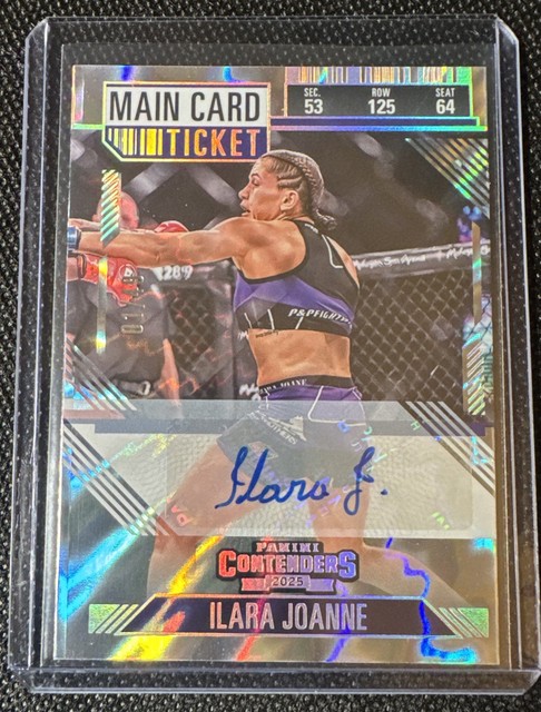 2025 Panini Contenders PFL Main Card Ticket Auto #20 Ilara Joanne 1/49 Bookend