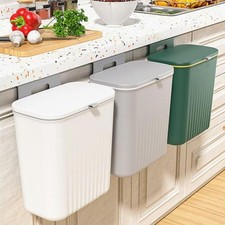 Wall Mount 9L Hanging Trash Can with Sealed Lid for Kitchen RV Bathroom Use