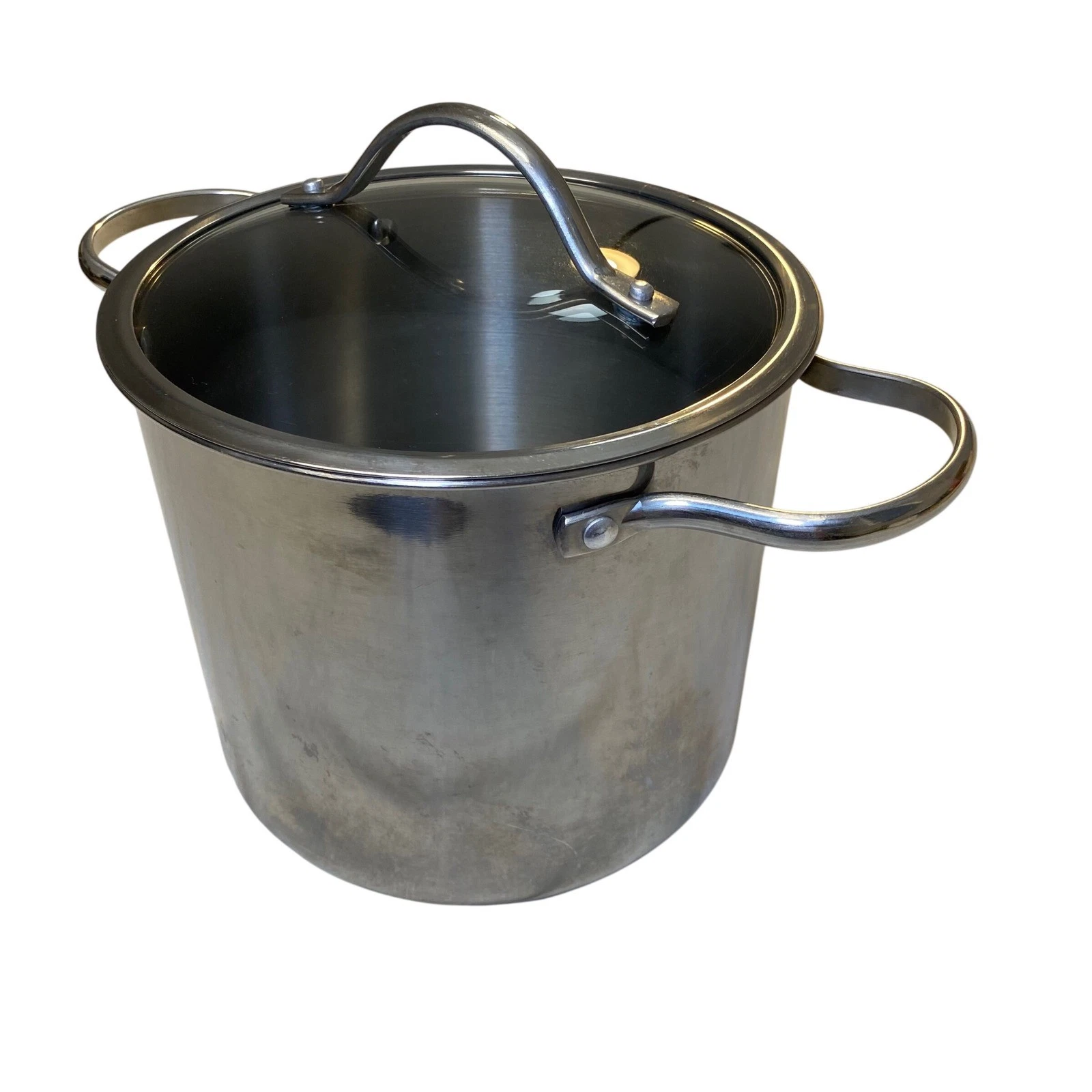 Grand Gourmet Stainless Steel Stock Pot w/ Glass Lid 8 Qt Soup Pasta Pot
