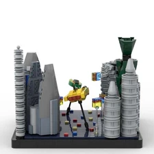 Hot Sale Speeder Chase Micro Model Movie Scene Episode II 1356 Build Moc