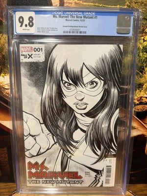 Ms Marvel New Mutant #1 CGC 9.8 (2023) - 2nd Print / Adams Sketch 1:25