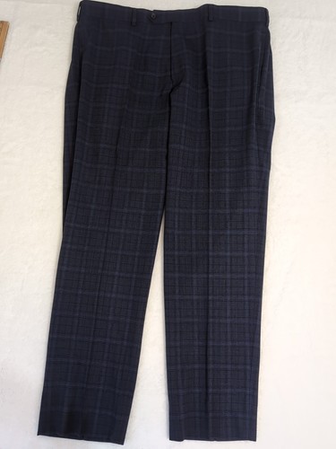 Brooks Brothers Regent Fit Dress Pants Stretch Wool Blue Plaid Flat Mens 39"x30" - Picture 6 of 9