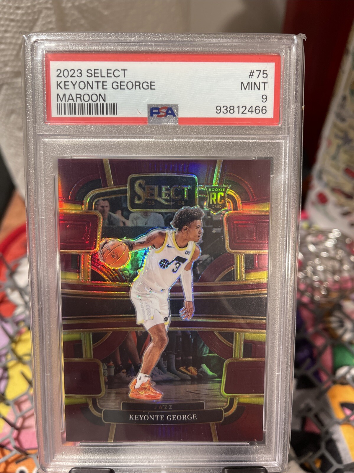 2023-24 Panini Select Keyonte George Maroon Concourse Prizm RC /175 PSA 9