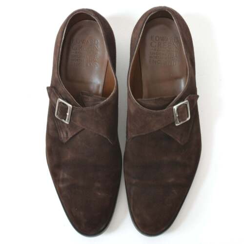 Zapatos de vestir EDWARD GREEN Mercer Last 82 cuero gamuza visón mono monje Reino Unido 8,5 EE. UU. - Imagen 1 de 7