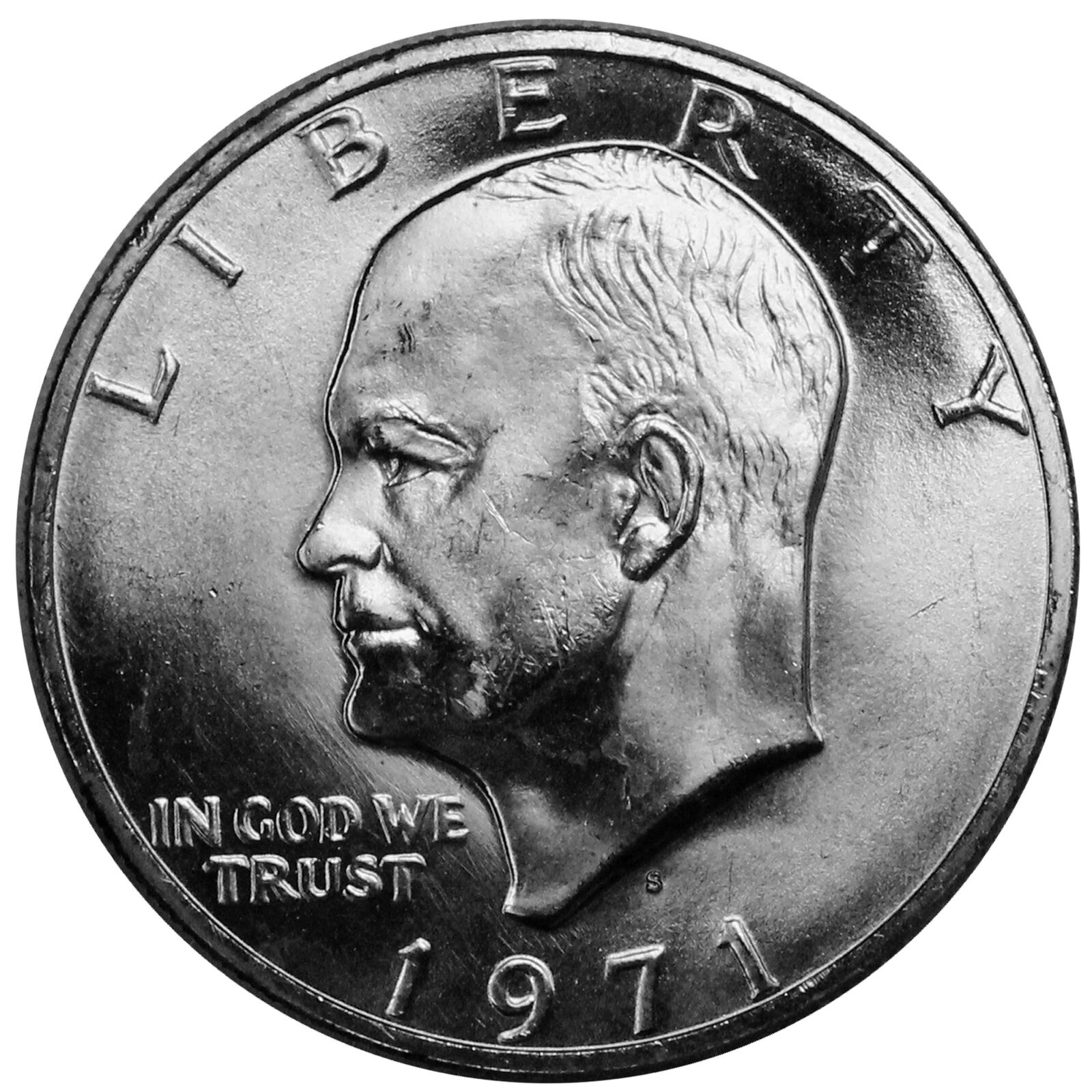 1971 S Eisenhower Dollar 40% Silver Gem BU B2