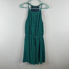 Banana Republic Dress Womens Size S Green Racerback Lined Geometric Pattern