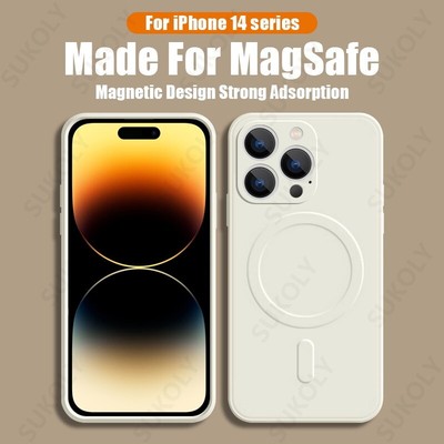 Silicone Case For iPhone 17 16 15 14 Pro Max Mag Safe Magnetic Shockproof Cover