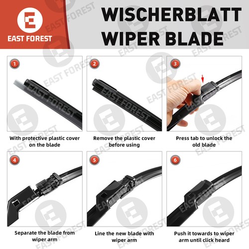 24"+24" Premium Quality All Season Beam Windshield Front Wiper Blades (Set of 2) - Picture 3 of 12