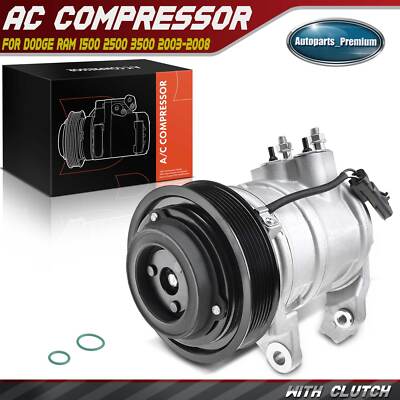 AC Compressor with Clutch for Dodge Ram 1500 2500 3500 2003-2008 V8 5.7L 10S17E