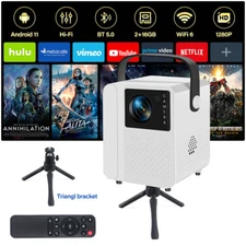 【Auto Focus】5G 4K Android Projector HD WiFi Bluetooth Office Home Theater HDMI
