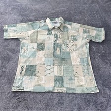 Vintage Lilly Dache Men s 70s Shirt Polo Disco Polyester Wide Collar Size XXL