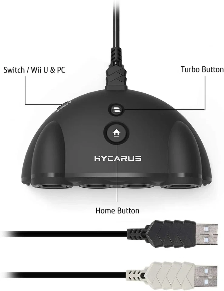 GameCube Controller Adapter 4 Port For Nintendo Switch Wii U & PC USB NEW UK - Image 3 of 4