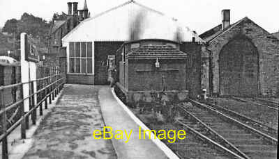 Photo 12x8 Alston station, with train 1951 View along the platform towards c1951