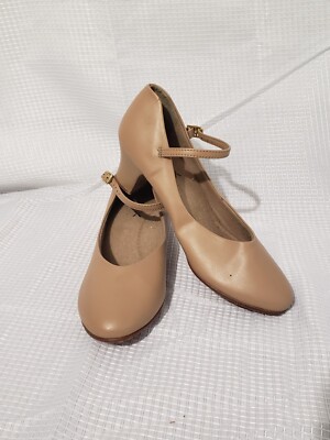 Capezio 550 Womens 6.5 Tan 3'' Character Shoes Heels Leather Dance Ballroom Stage