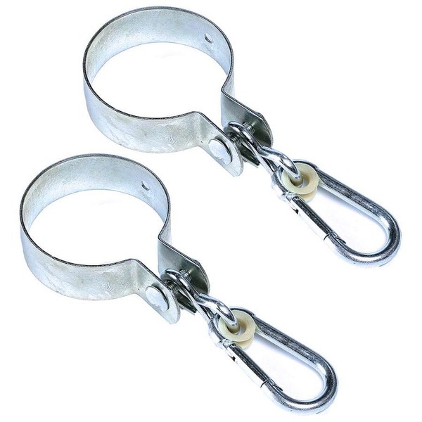 2 StüCk Manschettenhaken Ø 10Cm Mit Karabiner FüR Schaukel Schaukelschelle Rund-image