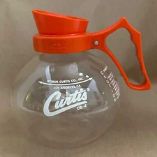 Vintage Wilber Curtis Glass Coffee Pot Carafe 64 oz Orange Dispo-A-Bowl DB-12