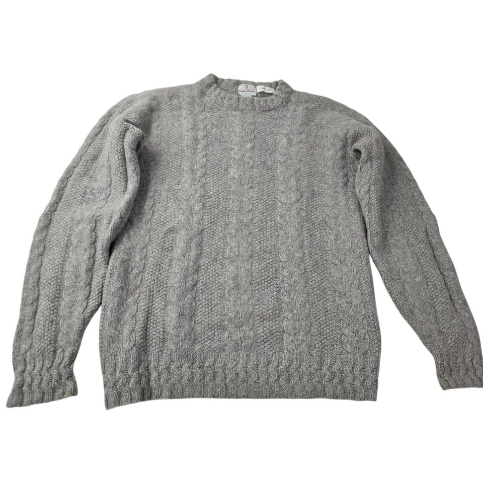 Suéter Neiman Marcus 100 % cachemir grueso tejido a mano tejido con cable M/L Foto 3 de 4