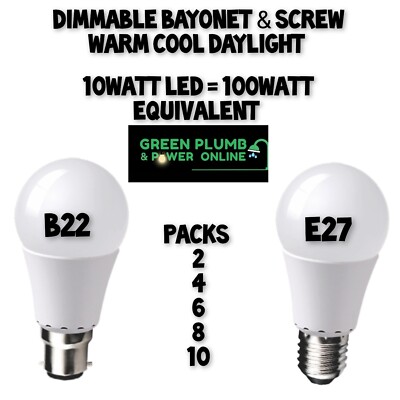 LED GLS Glühbirne 100W warm/kühl/tageslicht BC/B22 ES/E27 Bajonettschraube DIMMBAR
