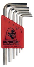 Metric Hex Short Arm L-Wrench Set 6pcs 1.5mm-5mm Briteguard Bondhus USA 16246