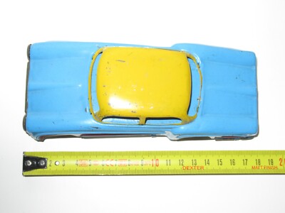 Voiture Ancienne En Tôle Joustra 1960 - Bleue 18 Cm - Peinture D'origine