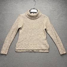 Hollister Turtleneck Sweater Womens Medium Beige Wool Blend Jumper Casual