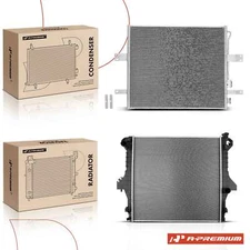 A-Premium Aluminum Radiator & AC Condenser Cooling Kit for Dodge Ram 2500 5.9L