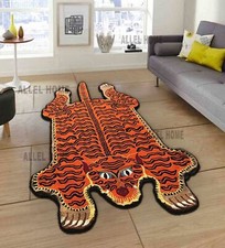 Animal Skin Rug Tiger Cartoon Design For Kids Rug Handmade Tufted Woolen Rug