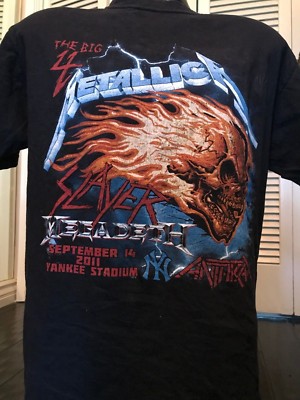 The Big 4 NYC Slayer Megadeth Anthrax Metallica Tour Shirt Size M