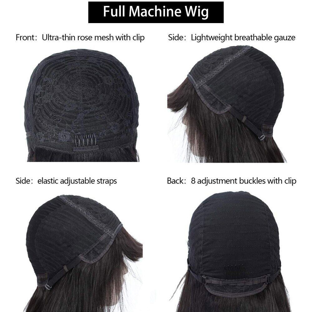 Types of Wig Mesh That GUGU Hair Provides 8 Kinky Curly Human Hair Wigs with Bangs Full Machine Made Wig for Women Remy  Hair