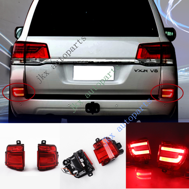 For Toyota Land Cruiser 201617 LED Rear Bumper Lights j Red Lens