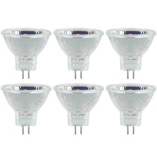 6 Pack Sunlite 20 Watt, 30° Narrow Flood, MR11 Mini Reflector, GU4 Base