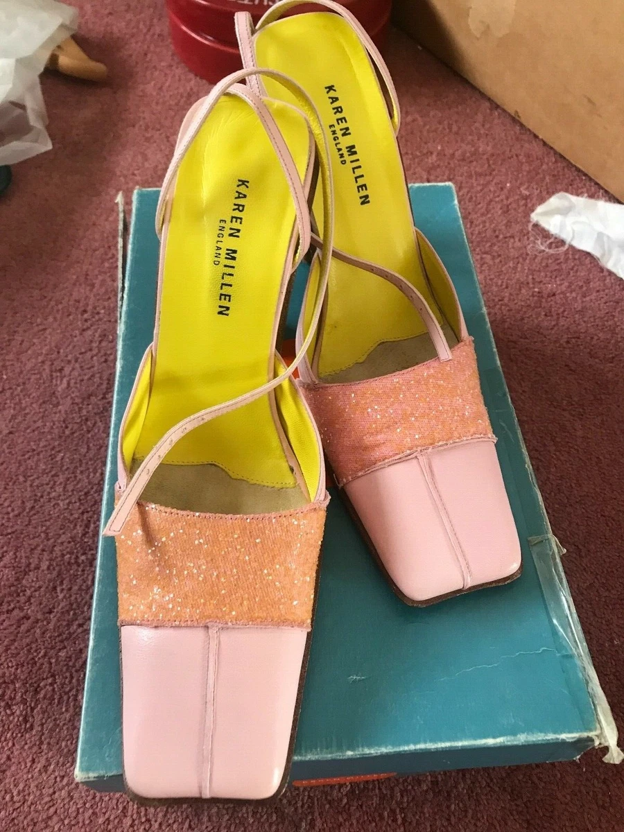 KAREN MILLEN SANDALS GLITTER PINK SHOES SIZE 5 DARLING eBay