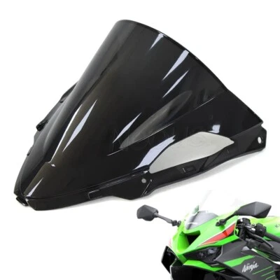 For Kawasaki Ninja ZX-6R ZX6R 2024-2026 Motorcycle Windscreen Windshield (Black) - Image 1 of 4