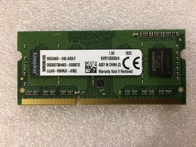 Модуль памяти so-dimm ddr3 4gb sdram kingston valueram kvr13s9s8/4 (pc10600, 1333mhz, cl9) (740617207767)