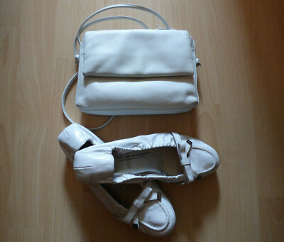 Ballerinas von Kennel & Schmenger Gr. 37,5 + Fabiani Tasche in Weiß
