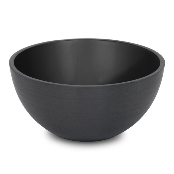 Ecostone Pflanzschale Rund Schwarz - 35 Cm - Blumen Pflanz KüBel Schale AußEn-image