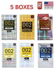 Okamoto Condom 002 condoms 0.02mm 6 types 5boxes Made in Japan- US Seller