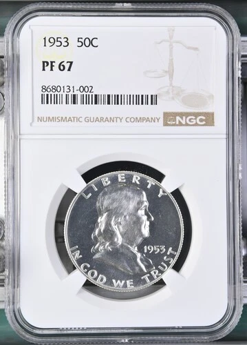 1953 Silver Proof Franklin Half Dollar NGC PF66