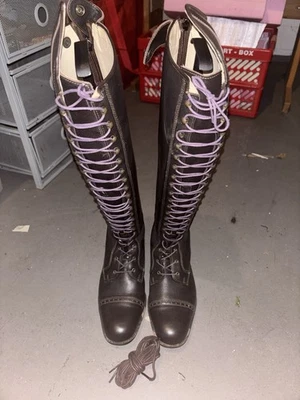 Felix Bühler Damen Reitstiefel Leder TIGHT Gr. 42 Schnürung Reißverschluss - Bild 1 von 4