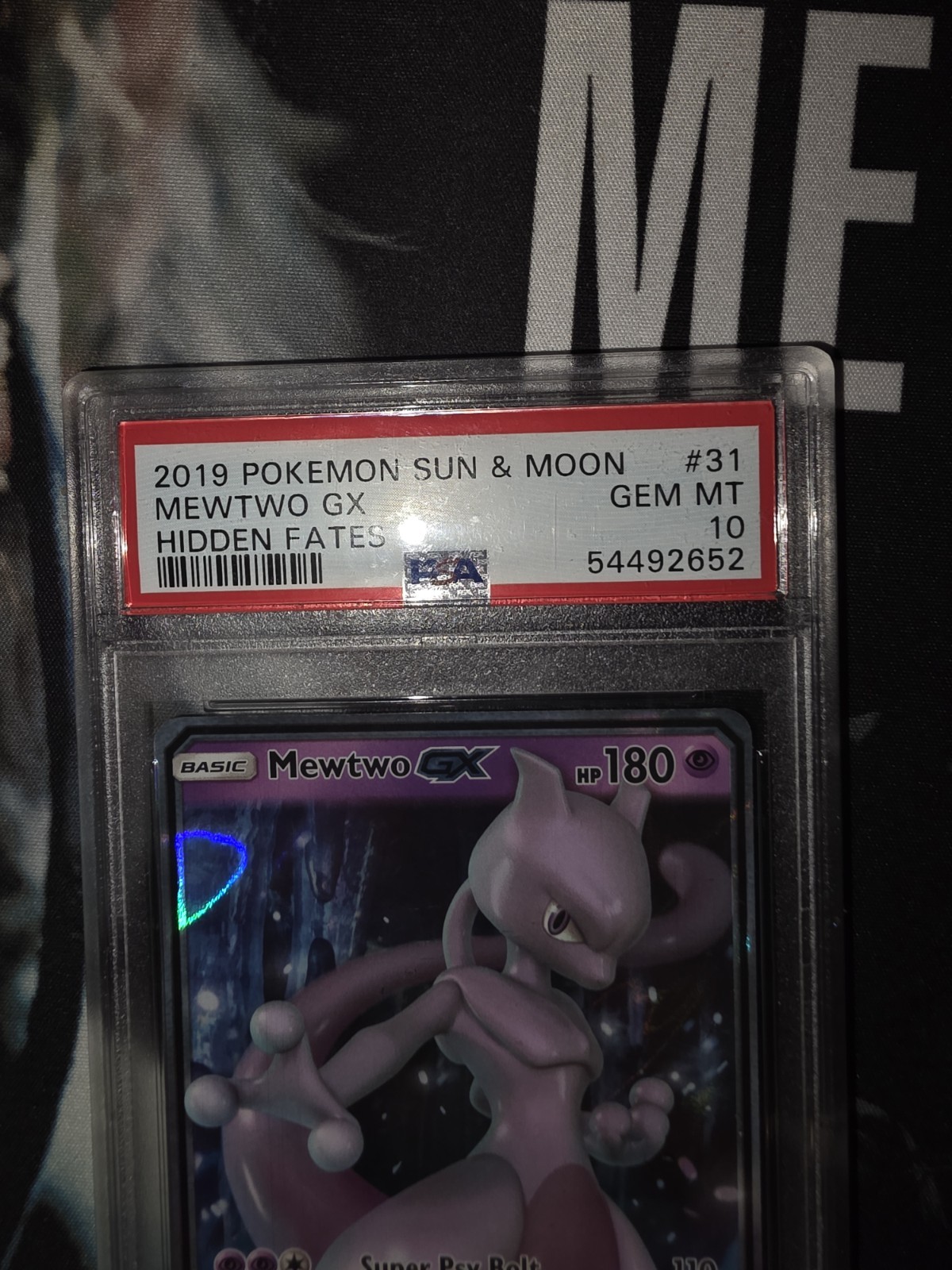 Mewtwo GX 31/68 Hidden Fates Holo PSA 10 view 4