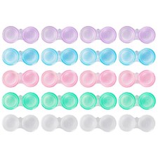 20 Pack Contact Lens Cases, Transparent Contact Cases Bulk in 5 colors, Cute ...